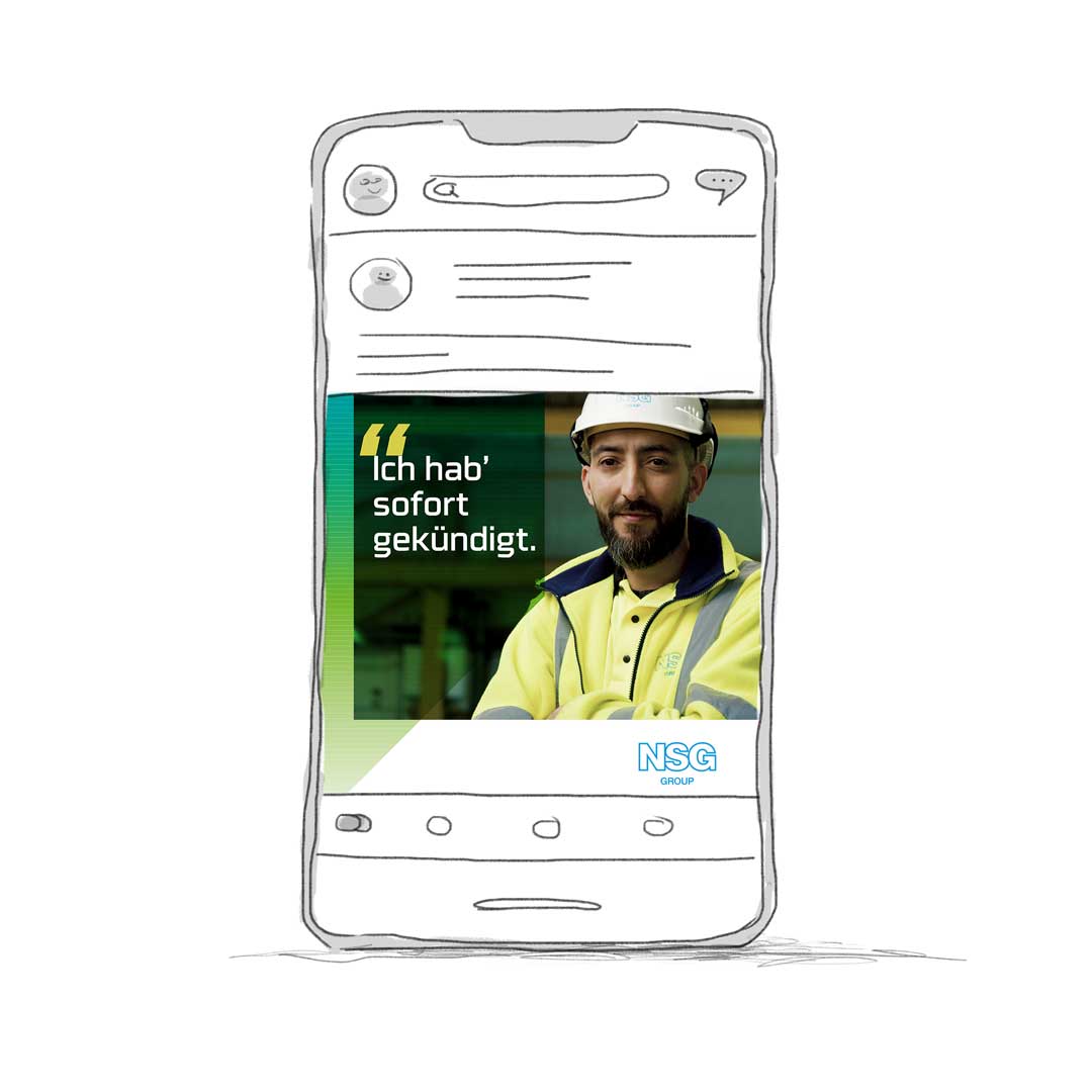 Employer Branding Kampagne auf social Media.